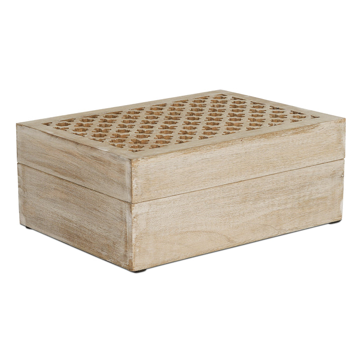 Trellis Wooden Handmade Boxes in Whitewash (X-Large)