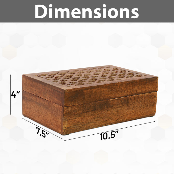 Medium Polish Trellis Decorative Wooden Handmade Box (X-Large)