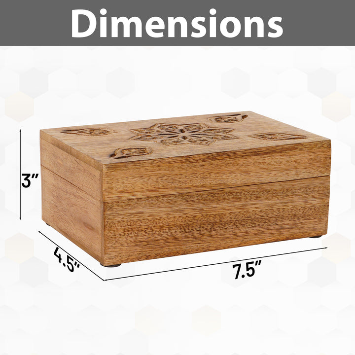 Serena Wooden Handmade Box in Light Burnt (Large)