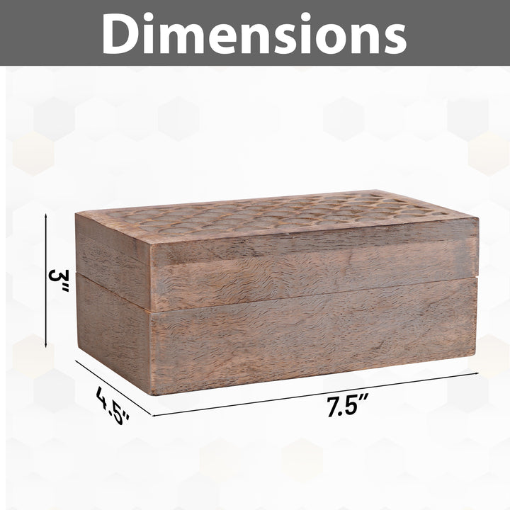 Carved Scallop Boxes in Light Burnt over Grey