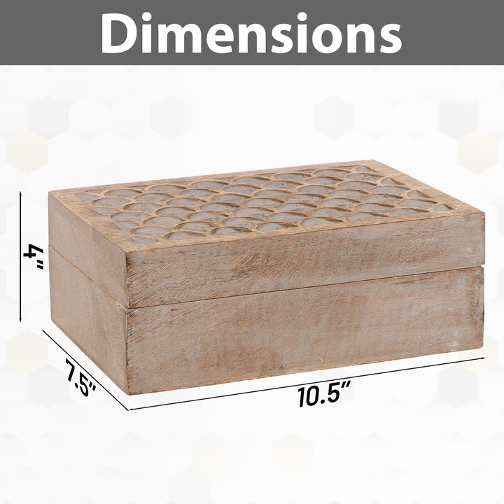 Carved Scallop Boxes in Light Burnt over Grey