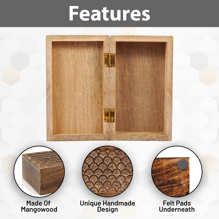 Carved Scallop Boxes in Medium Burnt