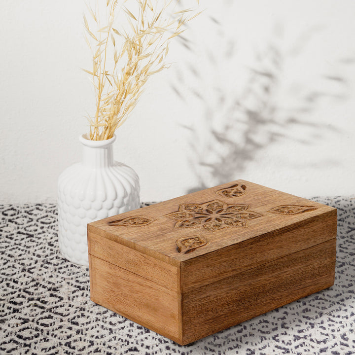 Serena Wooden Handmade Box in Light Burnt (Large)