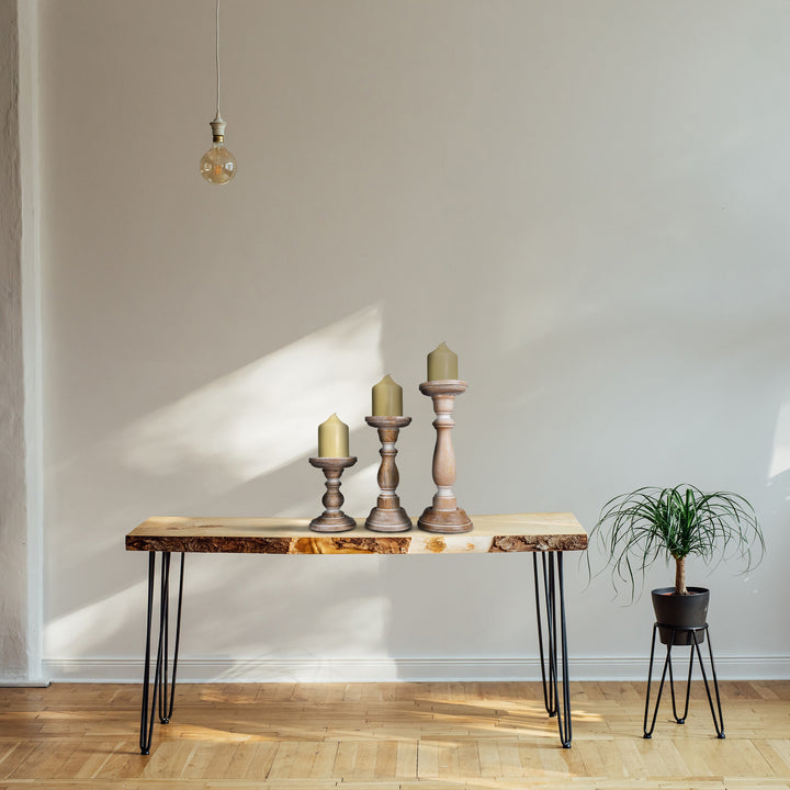 Tuli Pillar Candleholder Set - Whitewash