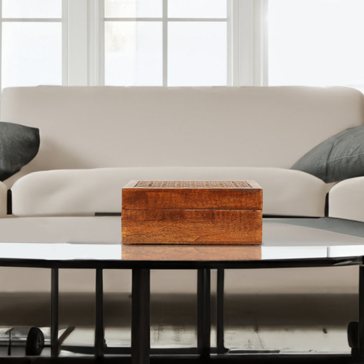 Medium Polish Trellis Decorative Wooden Handmade Box (X-Large)