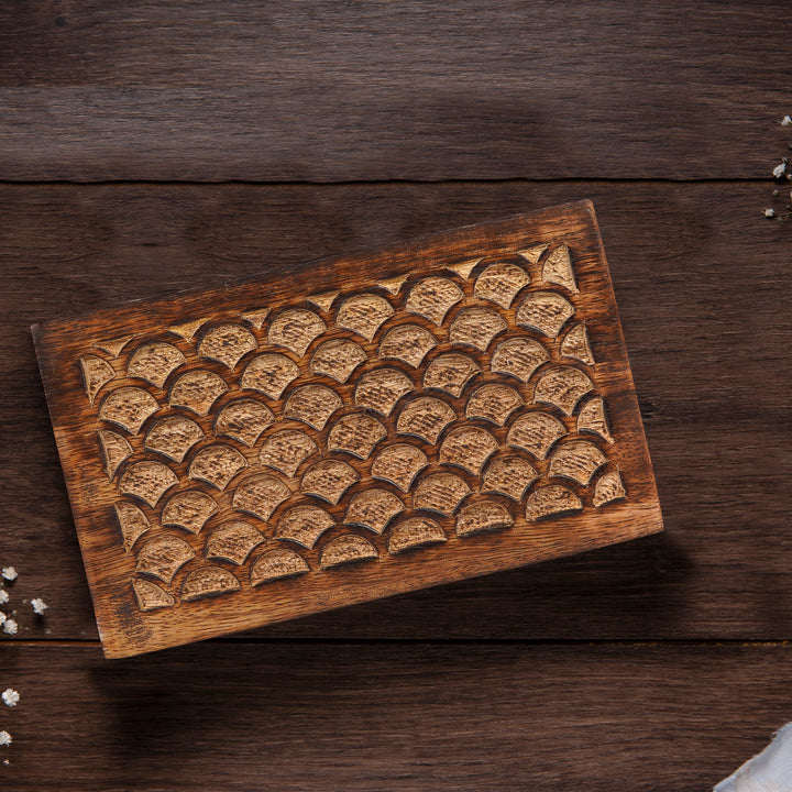 Carved Scallop Boxes in Medium Burnt