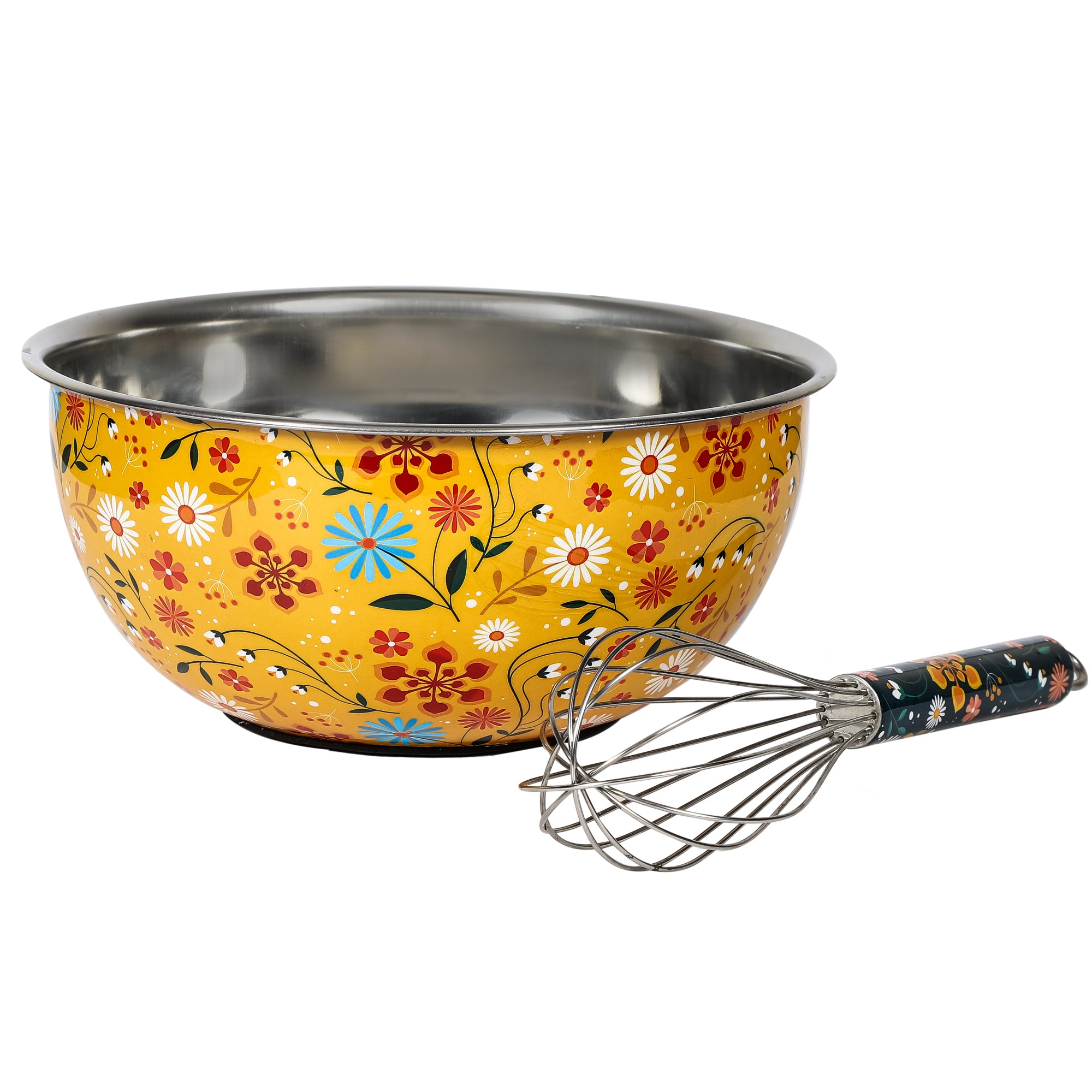 Sunburst Stainless Steel Bowl & Whisk Set | Mela Artisans