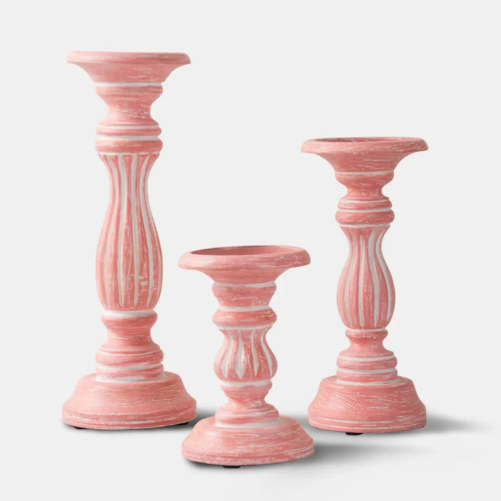 Rosé Reverie Pillar Candleholder Set