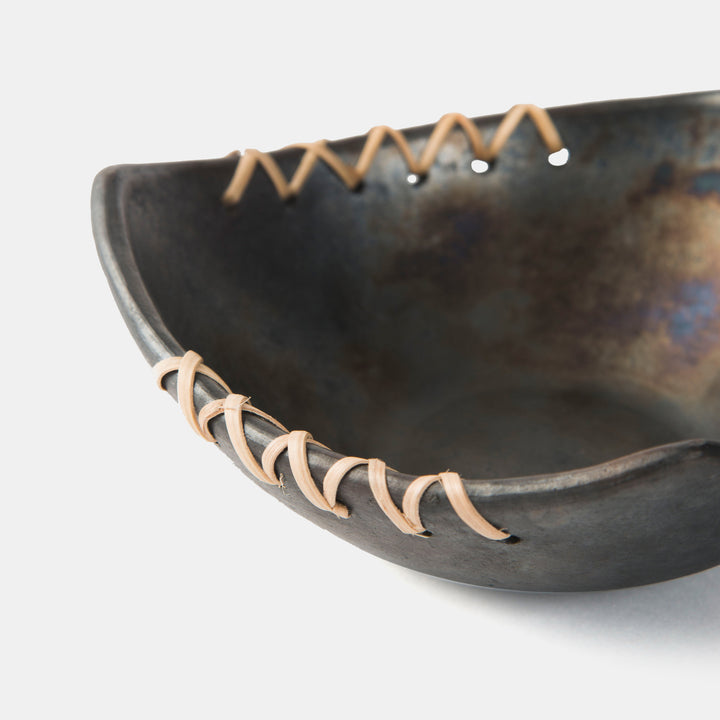 Longpi Trigonal Black Clay Nut Bowl