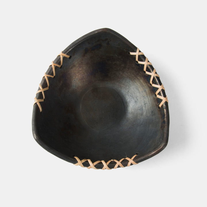 Longpi Trigonal Black Clay Nut Bowl