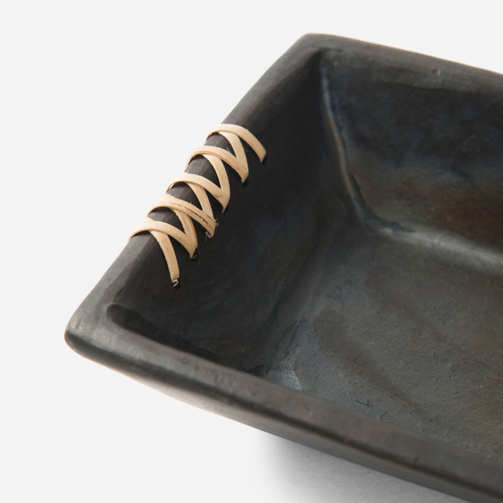 Longpi Black Clay Square Tray