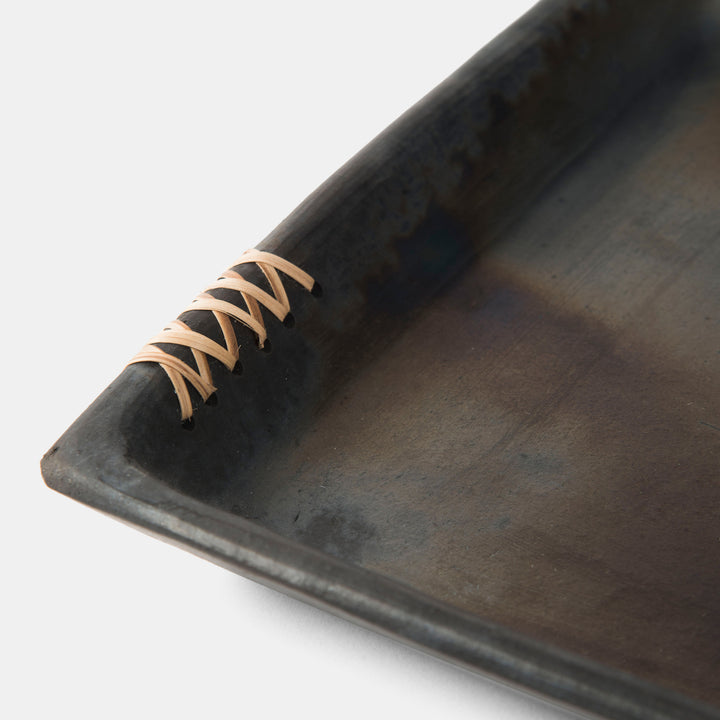 Longpi Black Clay Square Tray