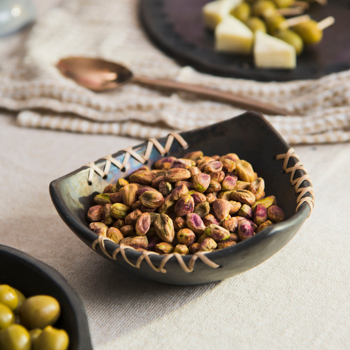 Longpi Trigonal Black Clay Nut Bowl