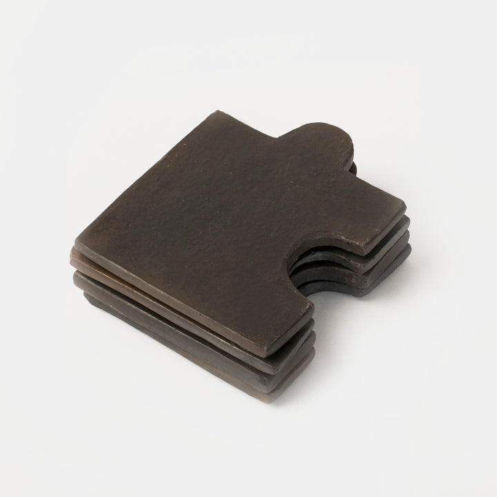 Longpi Black Clay Coaster Set of 4