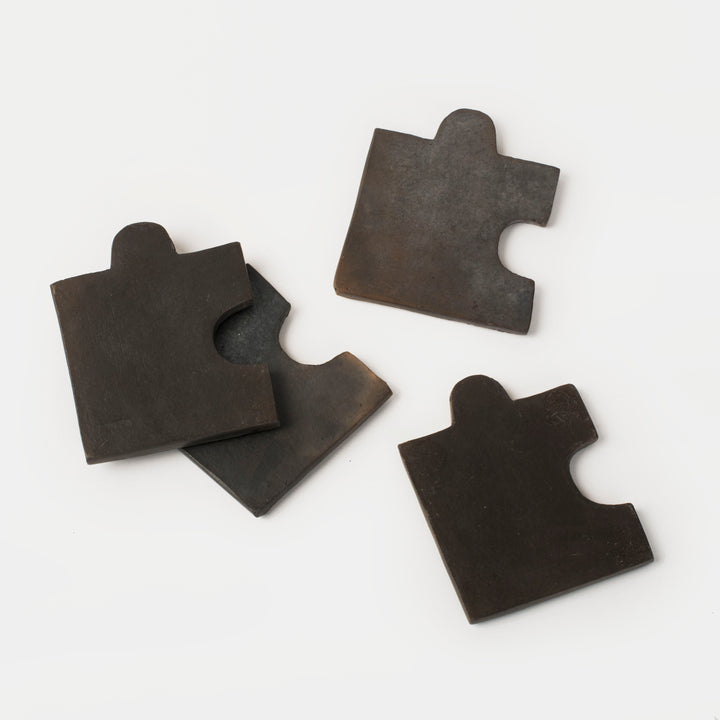 Longpi Black Clay Coaster Set of 4
