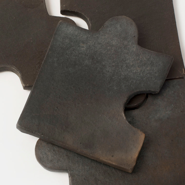 Longpi Black Clay Coaster Set of 4