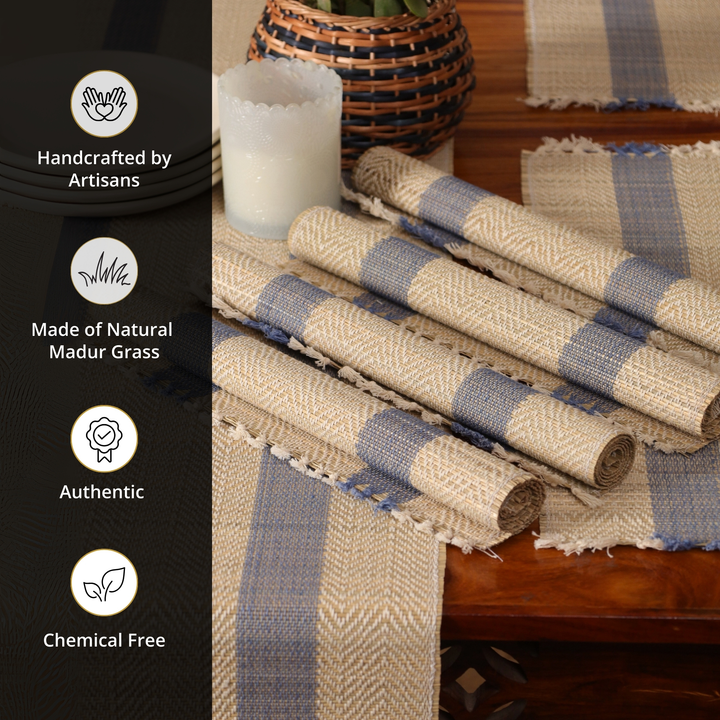 Eco-Friendly Grass Placemats Set of 6 (12'' x 18'')