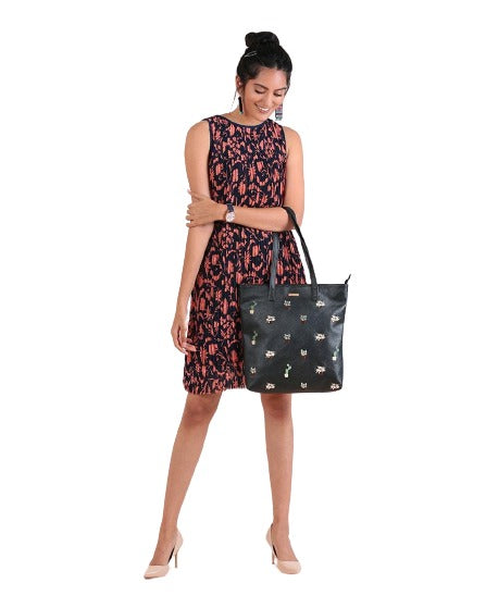 Embroidered Savanna Tote Bag