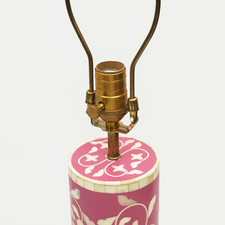 Floral Vines Inlay Blush Table Lamp