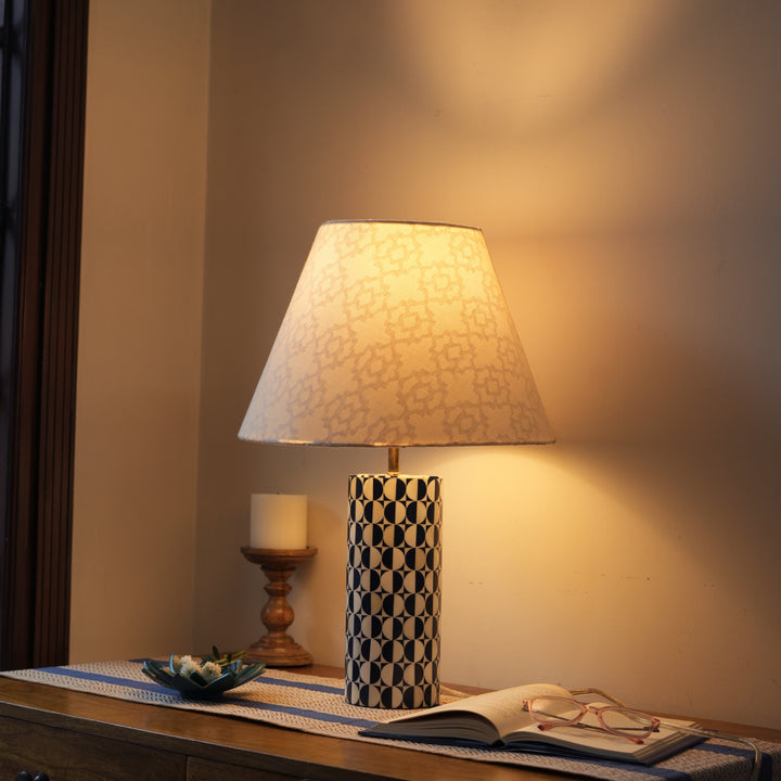 Geo Inlay Blue Table Lamp