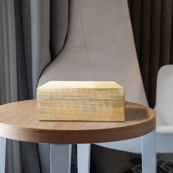 Trellis Wooden Handmade Boxes in Whitewash (Medium)