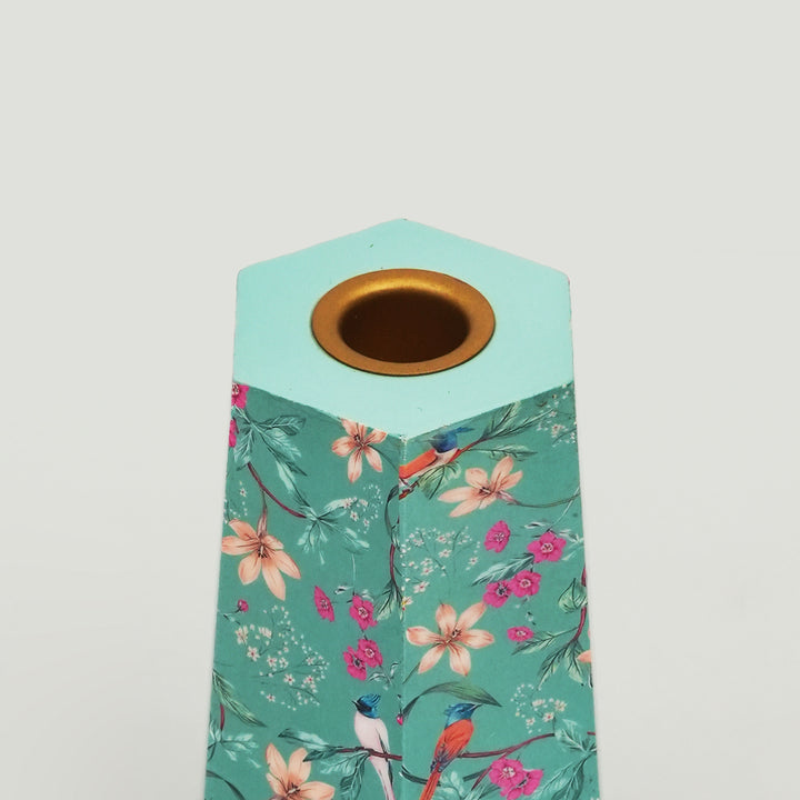 Aqua Flora Hexagonal Candleholders