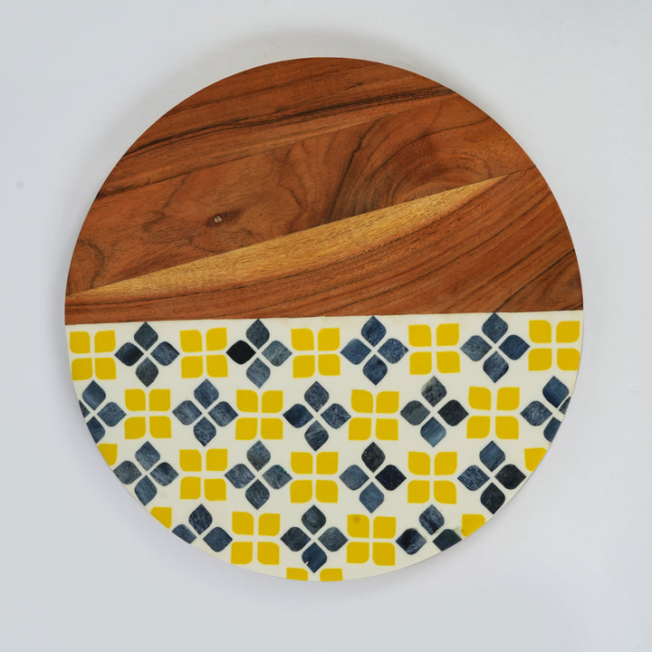 Marigold Mosaic Acacia Wood Inlay Serve Board