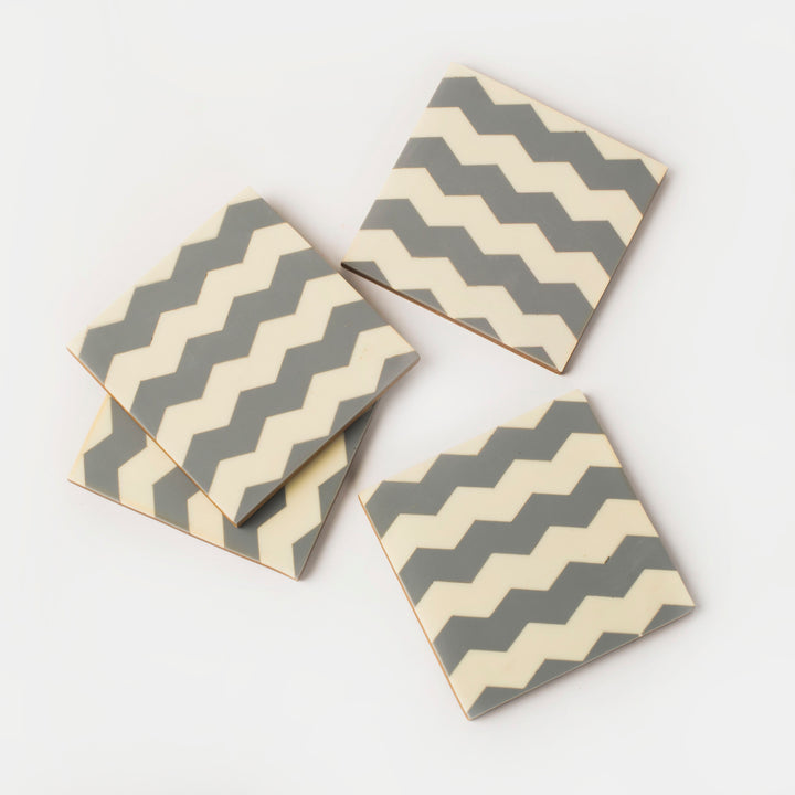 Inlaya Grey and Ivory Coasters