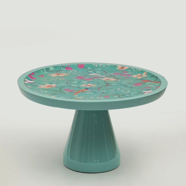 Aqua Flora Pedestal Cake Stand