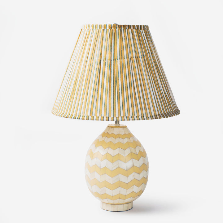 Ivory Herringbone Table Lamp