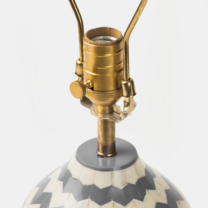 Grey Herringbone Table Lamp