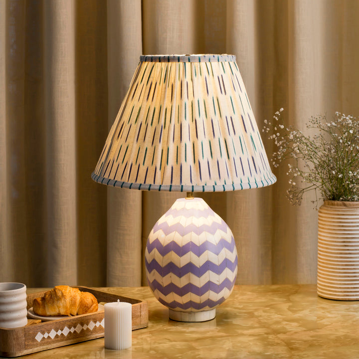 Lilac Herringbone Table Lamp