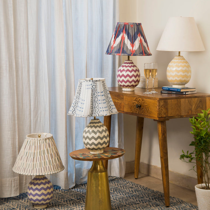 Lavender Herringbone Table Lamp