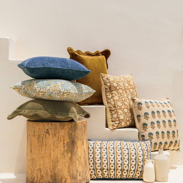 Bloom Blockprint Pillow Cover