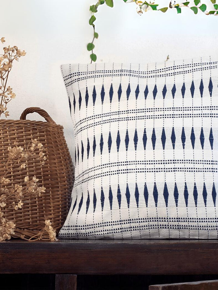 Monochrome Handwoven Pillow Cover (16" x 16")