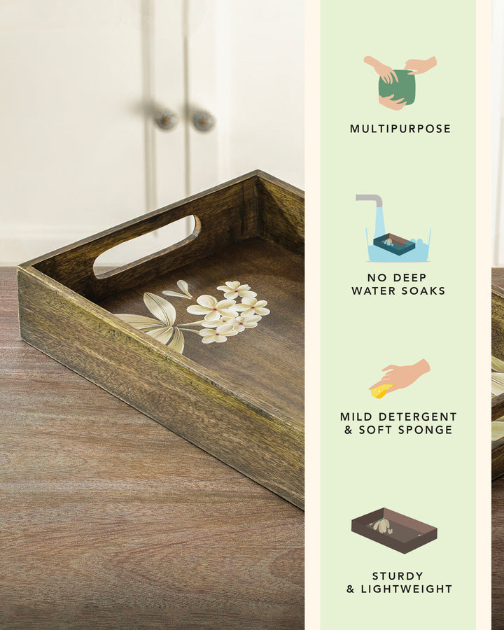 Frangipani Handpainted Large Serving Tray