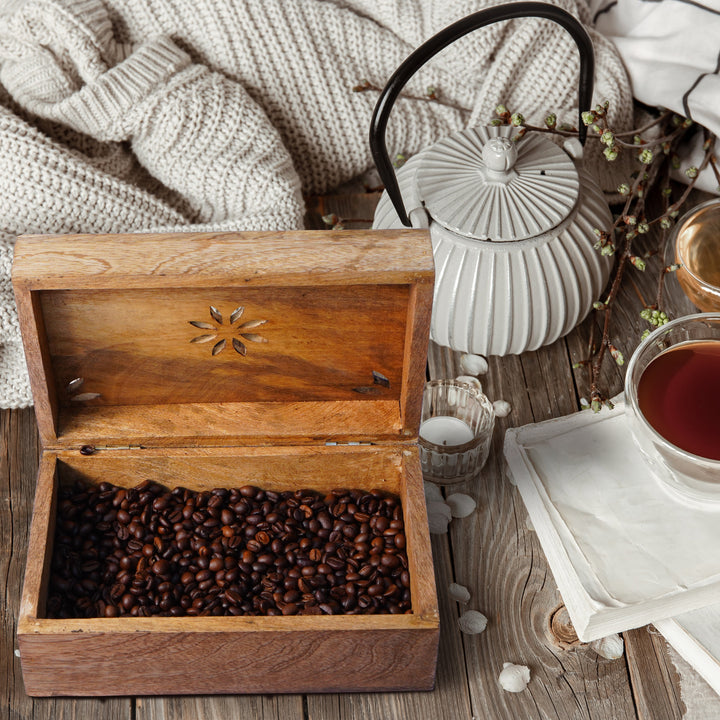 Serena Wooden Handmade Box in Light Burnt (Medium)