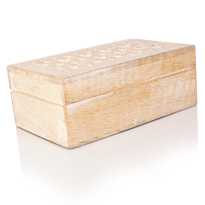 Trellis Wooden Handmade Boxes in Whitewash (Medium)