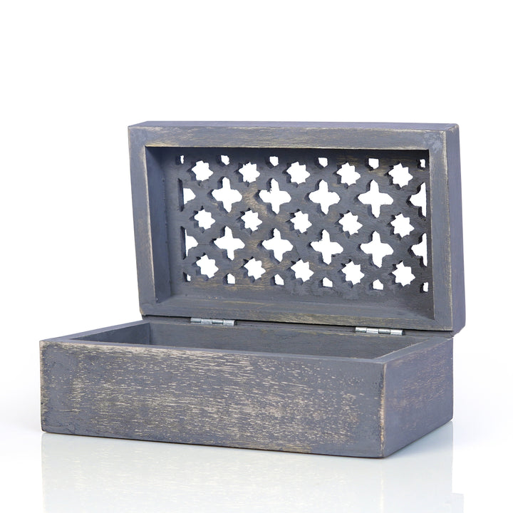 Trellis Wooden Handmade Boxes in Dove Grey (Medium)