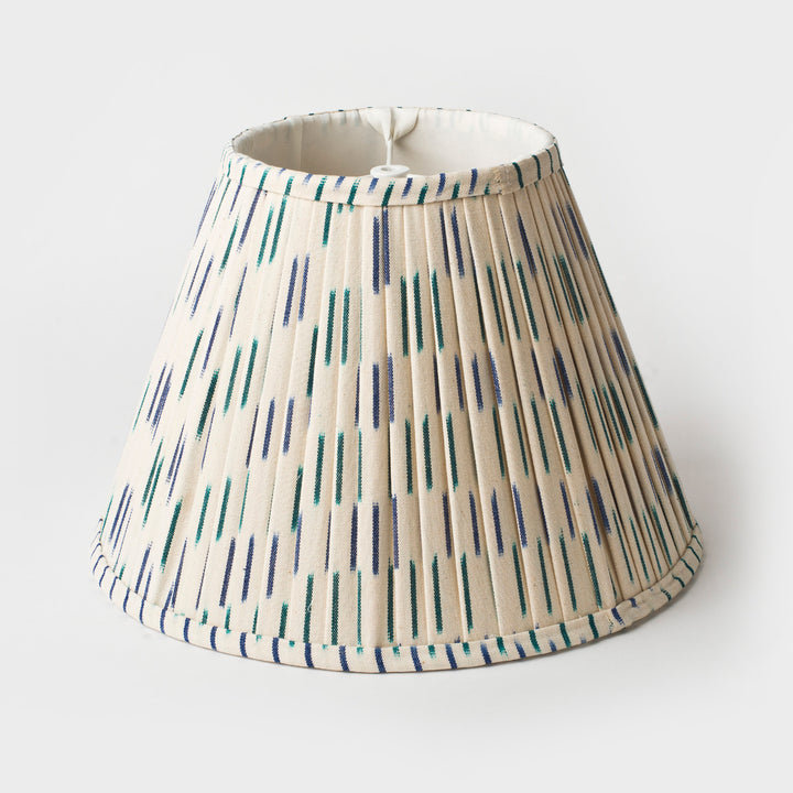 Ikat Blue Pleated Lampshade