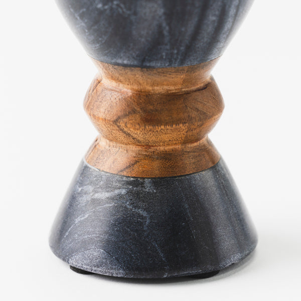 Monarch Marble & Acacia Candleholders