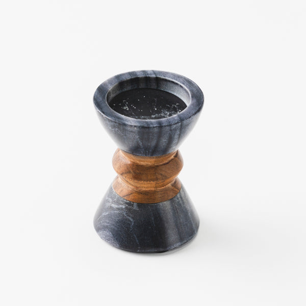 Monarch Marble & Acacia Candleholders