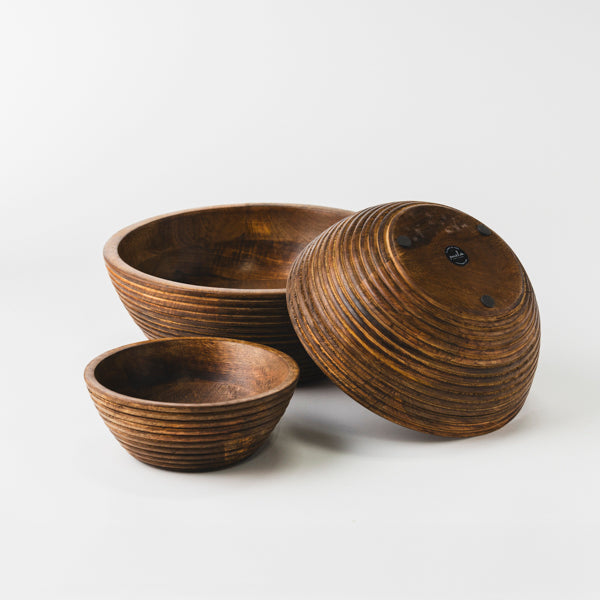 Cascade Handcarved Mangowood Nested Bowls