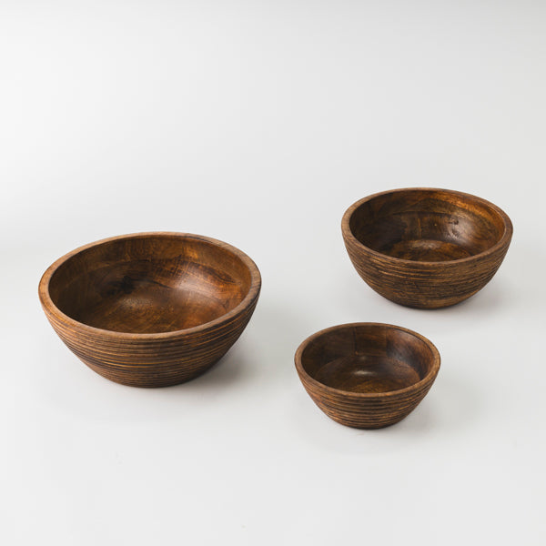 Cascade Handcarved Mangowood Nested Bowls