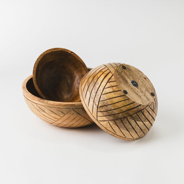 Mela Artisans Earthlines Mango Wood Bowl - Thumbnail 3