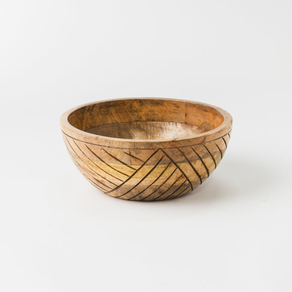 Mela Artisans Earthlines Mango Wood Bowl - Thumbnail 2