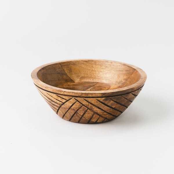 Mela Artisans Earthlines Mango Wood Bowl - Thumbnail 4