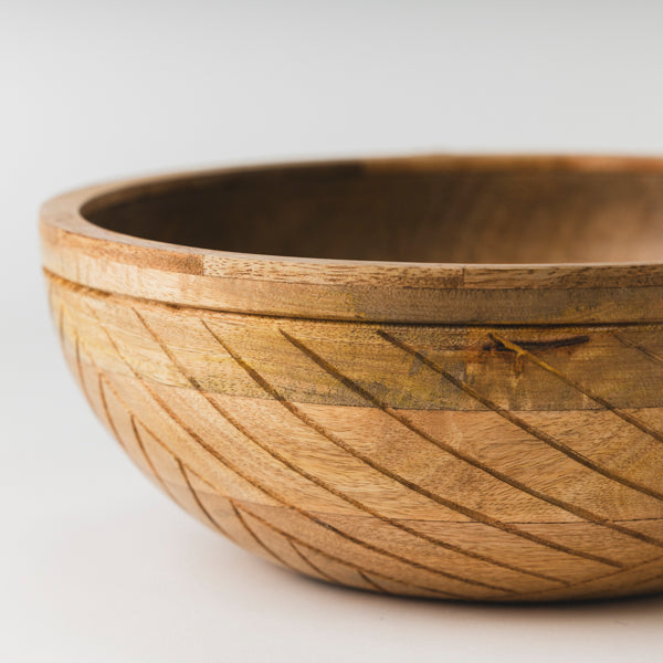 Mela Artisans Earthlines Mango Wood Bowl - Thumbnail 5