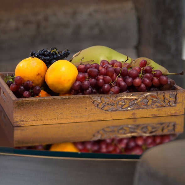 Flourish Distressed Gold Serving Tray