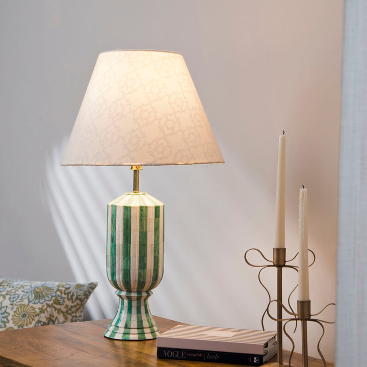 Eterna Bone Inlay Lamp, Emerald Green